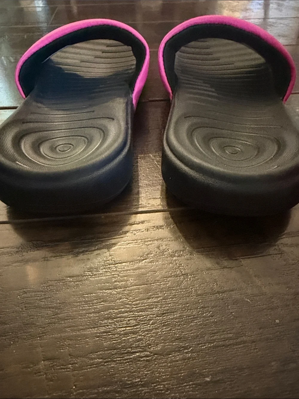 Under Armour Kids Hot Pink and Black Slide Sandals